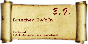 Butscher Iván névjegykártya